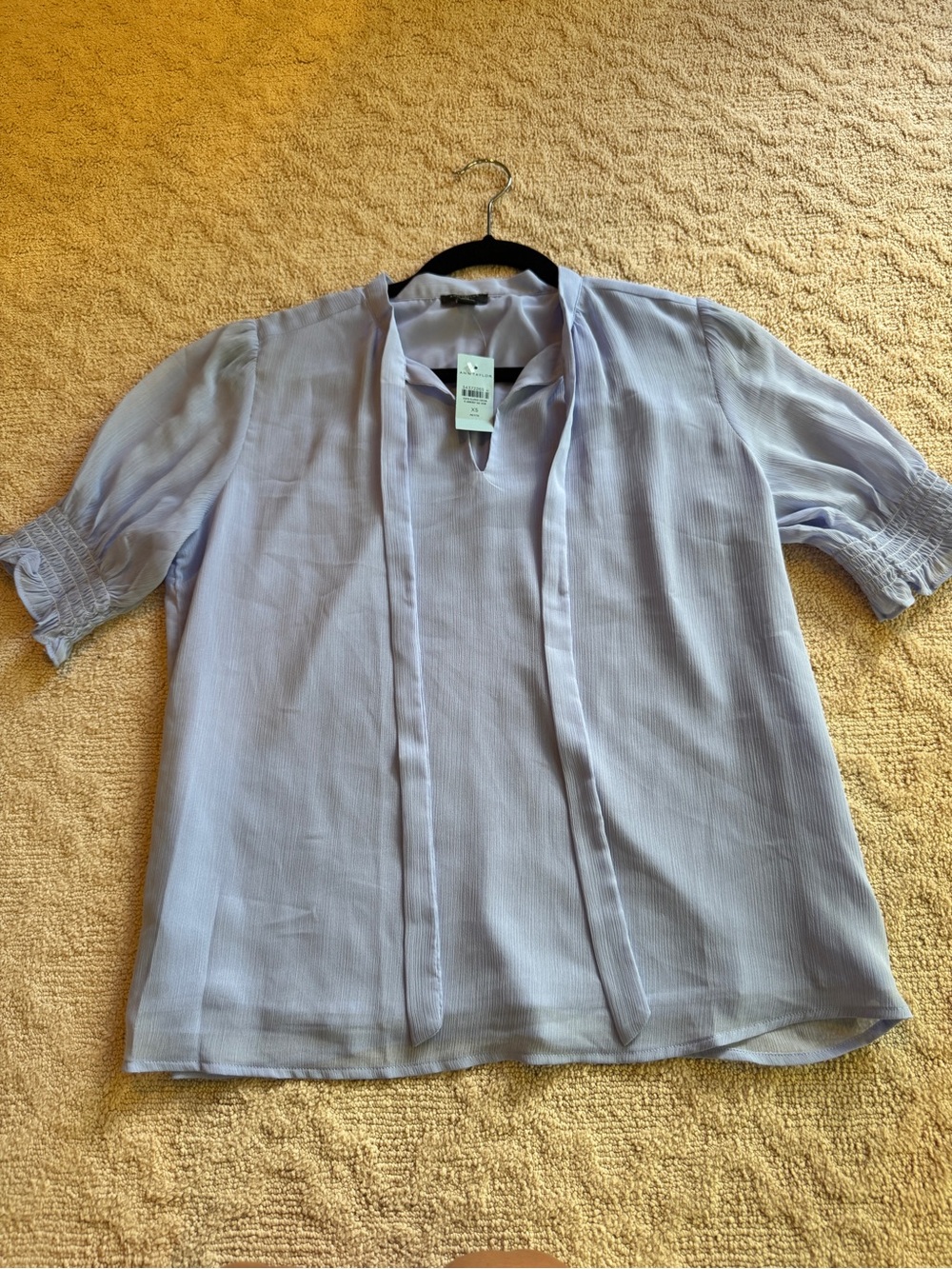 NWT Ann Taylor Petite Lavender Button-Front Blouse